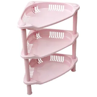 Amosfun Dreieckiges Eckregal Kunststoff Verstellbar Freistehend Aufbewahrung Für Küche Bad Praktische Eckaufbewahrung Organizer Zufällige Farbe