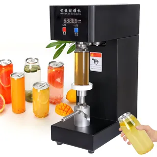 Automatic Can Sealer, 180W Electric Cup Sealer with Smart Counter, 2.2” Aluminum Cans Closing, Commercial Drink Sealing Machine, Automatic Tin Can Seamer, Height Adjustable,Black