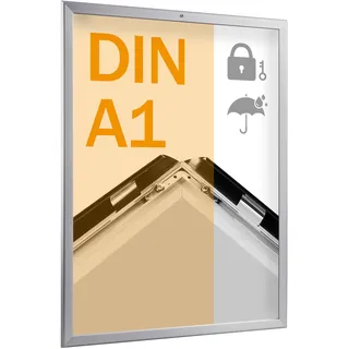 Sprintis Klapprahmen A1, abschließbar, wetterfest, silber, Aluminium