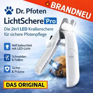 Dr. Pfoten LichtSchereTM Pro -2-in-1 LED Krallenschere für sichere Pfotenpflege