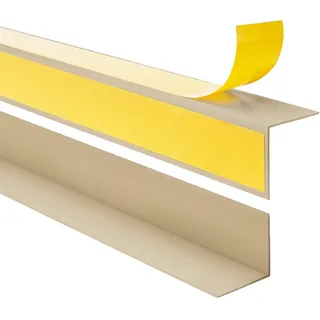 Quest Winkelleiste PVC 25x25 mm selbstklebend - Beige, 200 cm | Winkelprofil aus Hart-PVC, schützt Innenecken vor Stößen, Montage ohne Bohren, für Wand, Boden & Möbelkanten