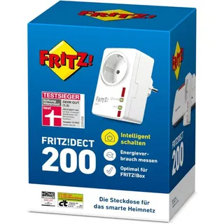 AVM Steckdose FRITZ!DECT 200 Smart Home intelligente Steckdose, Steuerung per PC, Notebook, FRITZ!Fon, Smartphone oder Tablet weiß