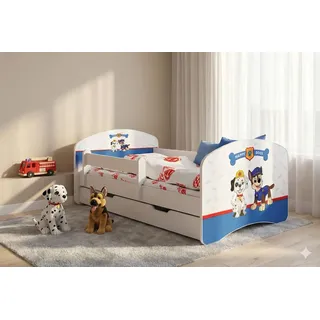HAPPY BABIES Kinderbett Happy 160 x 80 cm Holz massiv weiß blau