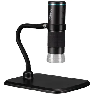 Optus Digital Mikroskop mit Kamera 50x-300x, Full HD, WLAN, 8 LEDs | Elektronikreparatur, Löten, Kabellos mit iOS und Android per App, Flexibles Schwanenhalsstativ, 2 MP Sensor