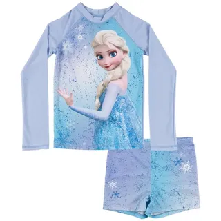 UNITED LABELS Disney Die Eiskönigin Schwimmset UV-Schutz 50 Badeanzug langarm Shirt Hose in blau 110/116,