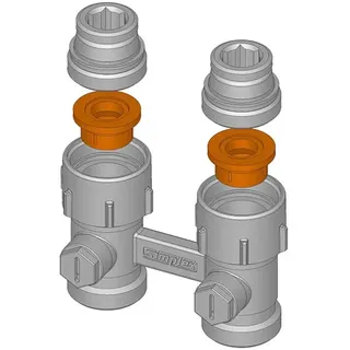 Simplex - Flamco Dichtungseinsatz Für Einrohr-hahnblock Kunststoff, Schwarz