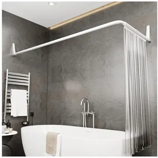 ERICA Duschvorhangstange L-Form 70 x 90 cm weiß