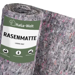 HaGa Rasenmatte 1m Breite – biologisch abbaubarem Baumwollvlies – schnelles Wachstum mit eingebetteten Rasensamen – natürlicher Rasenteppich mit echten Grassamen (Meterware)
