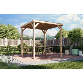 Karibu Holzpavillon KARIBU "Pergola Quadratus", naturbelassen, B/H/T: 231cm x 243cm x 231cm, Pavillons, verschiedene Größen