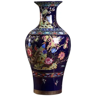 Pastellfarbene chinesische Vase mit großer Wertschätzung, Keramik, für Zuhause und Wohnzimmer, Porzellan, dekorative Vase (D Hellgrau)