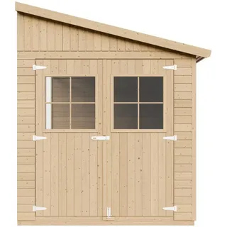 TIMBELA Anbau-Gartenhaus 4,16 x 2,11 m Beige