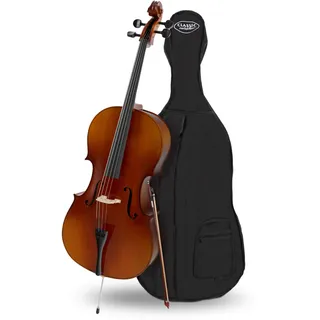 Classic Cantabile Student Cello 4/4 - gesperrte Fichtendecke - Boden, Zarge, Hals und Steg aus Ahorn - Griffbrett: Linde gebeizt - Wirbel und Sattel aus Ahorn, geschwärzt - inklusive Bogen und Tasche