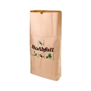 bioMat Kompostierbare Papiersäcke 120l aus Kraftpapier, 25 Papiertüten für Biotonne, 1-lagig, Reißfest, Nassfest, Braun