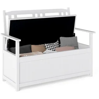 Costway Gartenbank 100 x 56 x 82 cm Weiß