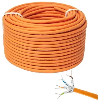 PremiumX 50m CAT 7 Netzwerkkabel Simplex LAN-Kabel Ethernet Datenkabel S/FTP PiMF PoE Eca Cat7 Verlegekabel