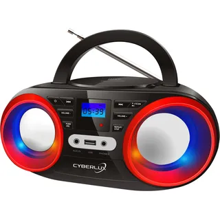 Cyberlux CD-Player CD-Radio Tragbares Kinder Radio Schwarz/Rot