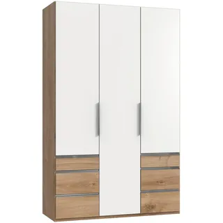 Level 150 x 236 x 58 cm Plankeneiche Nachbildung/weiß mit Schubladen