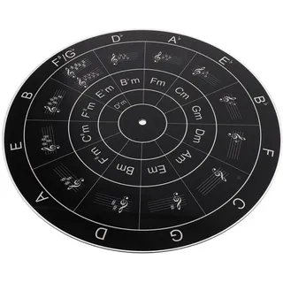 HONITANO Vinyl Plattenteller Slipmat Acryl mit Quintenzirkel Motiv Antistatisch Schützend Kompatibel für Vinyl Plattenspieler für Heimkino und Musikveranstaltungen