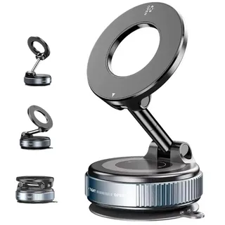 QUEMISS Vakuum Magnetischer Handyhalterung Auto für Magsafe Autohalterung, Magnetische Handyhalterung Auto für iPhone 17 16 15 14 13 12 & MagSafe Hülle & Android Smartphone