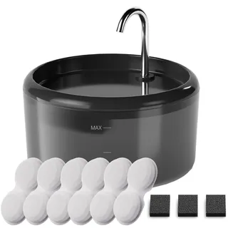 Katzenbrunnen Katzen Trinkbrunnen: 2.4L Trinkbrunnen Katze Leiser - Katzen Brunnen Wasserfall Automatischer - Katzenbrunnen für Katze - Filtration Von SüßWasser - Mit 6 Kohlefilters + 3 Schwämmes