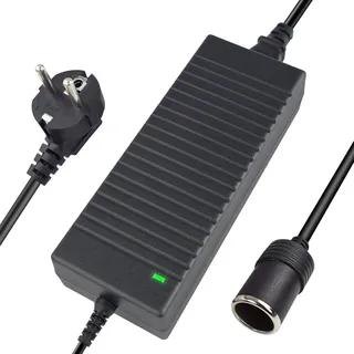 Spannungswandler 230V auf 12V Adapter Zigarettenanzünder 10A 120W Transformator KFZ Netzadapter Auto Steckdose AC auf DC Wandler Netzteil für Autostaubsauger Autokühlschrank Reifenfüller
