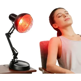 SOPERIT Infrarotlampe Wärmelampe 150W Verstellbaren Rotlichtlampe Infrarot Wärmelampe Rotlichtlampe Wärmestrahler zur Rückenschmerzen