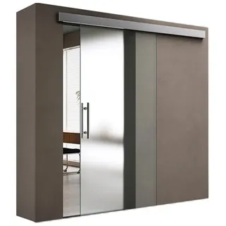 doporro Glasschiebetür doporro Glasschiebetür Amalfi ESG Sicherheitsglas satiniert weiß 77.5 cm x 205 cm