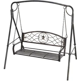 Outsunny Gartenschaukel Schwarz 2-Sitzer