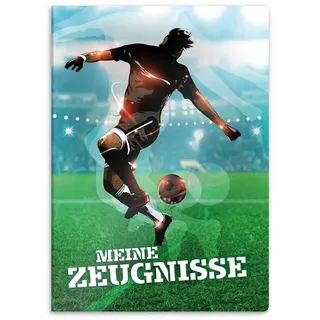itenga Zeugnismappe mit Motiv A4 Sichtbuch Motiv Fussball, mit 20 Hüllen