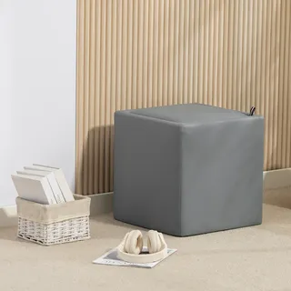 HOMCOM Sitzhocker mit Stauraum Hocker mit Deckel, Quadratischer Fußhocker