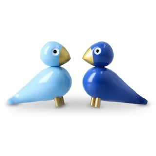 Kay Bojesen - Wintervögel liliput 2er Set, blau - Blau