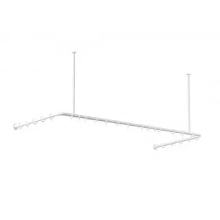 KS Handel 24 Alu Duschvorhangstange Weiss 70x165x70 cm barrierefrei passend für Badewanne, U-Form, inkl. Deckenhalterungen, inkl. Ringe
