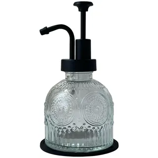 Birugen, Vintage Seifenspender für das Badezimmer, Glas-Seifenspender mit Pumpe für die Küche, im Landhausstil, antik, hübsches kleines rustikales Dekor (Weiß)