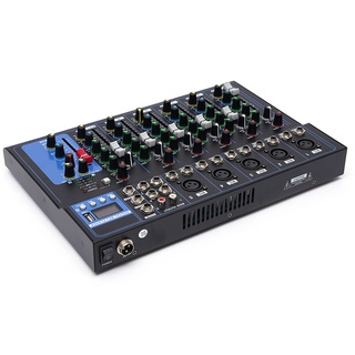 Digitaler Audio Mixer Bluetooth Audio Mixer 7 Kanal Live Studio, Usb Verbindung Sound DJ Console Amplifier, Sound Mixing Console Bluetooth Mischpult Musikmischpult Konsole Mixing VerstäRker (7)