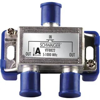 Schwaiger VTF8822 241, Kabelsplitter, 5 - 1000 MHz, Silber, Aluminium, 1 Stück(e), 55 mm