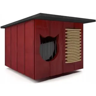 QLS Katzenhaus outdoor Hütte 56 x 47 cm Braun