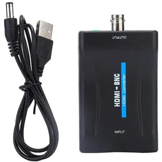 ASHATA HDMI auf BNC Adapter, HDMI auf BNC Composite Video Adapter und 3,5-mm-Audio-Signalkonverter 480i 576i, unterstützt NTSC/PAL, umweltfreundlicher BNC-HDMI-Konverter