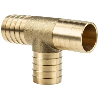 Mega Group - Mega T-stück Für Schlauch 3/4 Zoll - Mit Allseitig Tülle Ø 19 Mm, Messing Blank