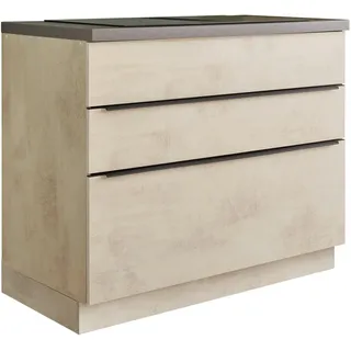 Mid.you Schubkastenunterschrank, Anthrazit, Weiß, Kunststoff, 3 Schublade(n) Schubladen, einzeln stellbar, 110x94x60 cm, Küchen, Küchenmöbel, Küchenschränke, Küchenunterschränke