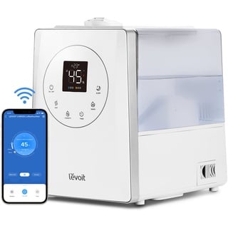 Levoit Luftbefeuchter, Smart 6L Top-Fill Warmer/Kalter Nebel mit Alexa/APP Steuerung, Schlafmodus, Timer 1-12Std. , Humidifier mit Aromatherapie für Schlafzimmer, Kinderzimmer, Pflanzen bis 40–70 m2