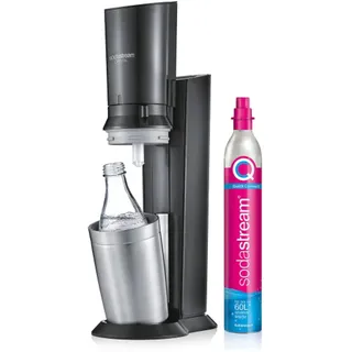 Sodastream Crystal 3.0 Titan Wassersprudler mit QC CO2-Zylinder und 1x Glaskaraffe