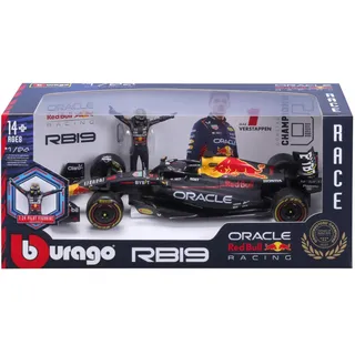 BBURAGO - Red Bull RB19 2023 - Realistisches Modellauto im Maßstab 1:24 und Figur #1 Verstappen