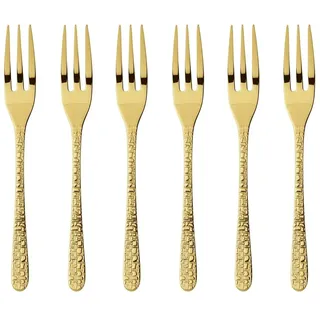 sambonet Besteck-Set Venezia Edelstahl/PVD Gold Kuchengabeln Set 6, Edelstahl rostfrei, Besteck-Sets