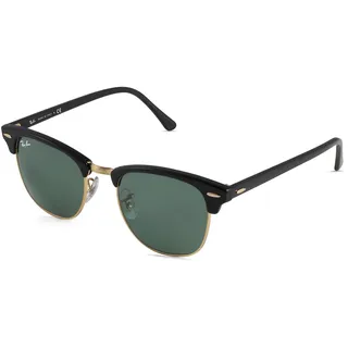 Ray-Ban Clubmaster RB3016 W0365 49-21 polished black on gold/green