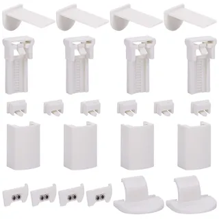 Klemmträger Zubehör,24 PCS Plissee Klemmträger Set Klemmfix Halterung zum Kleben und Klemmmontage Ohne Bohren Fenster Plissee Ersatzteile Zubehör Inkl Halterungen