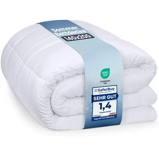 Utopia Bedding Bettdecke 140 x 200 cm, leichte Bettdecke mit Polyesterfüllung für 4 Jahreszeiten, Mikrofaser, für 1 Person (weiß)