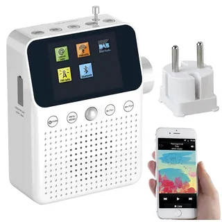 VR-Radio 2in1-Steckdosenradio mit DAB+, Bluetooth, Bewegungsmelder, Akku, 8 W