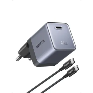 UGREEN Nexode Air USB C Ladegerät 65W Mini mit AVS für iPhone 18 Pro | GaNInfinity, TÜV-zertifiziert, für MacBook Air/Neo/Pro, iPhone 18 Pro/17/16 Serie, iPad, Galaxy S26 Ultra (Grau)