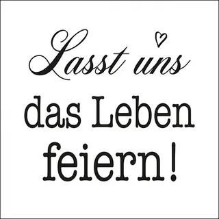 Ambiente Home Ambiente Serviette Lunch 33x33cm 3-lagig mit Schriftzug Leben Feiern 20 Stk