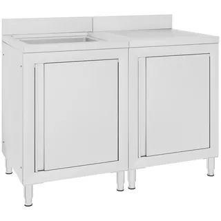 vidaXL Gastro-Spülenunterschrank Edelstahl 120x60x96 cm